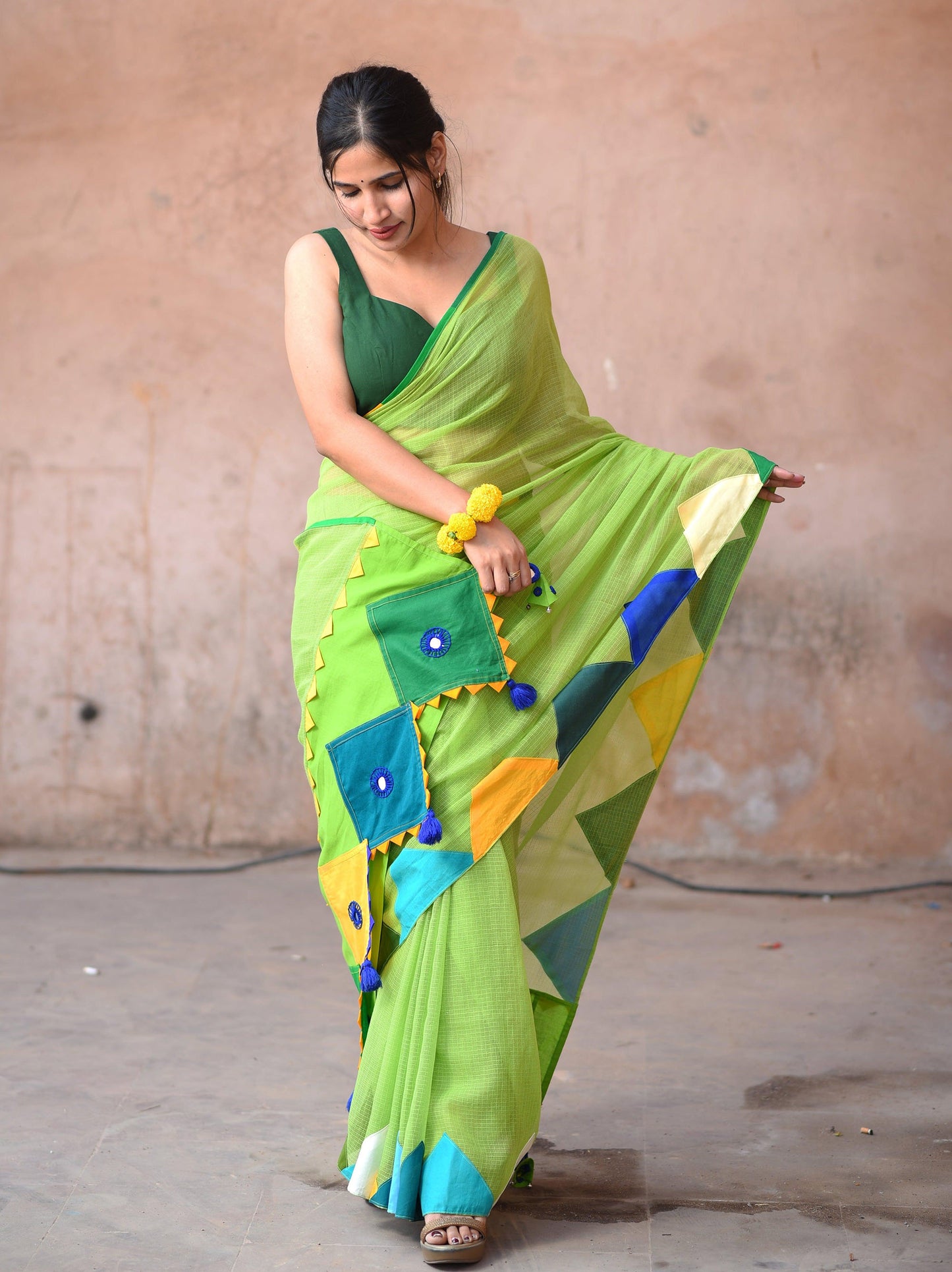 अंगूरी Kotta cotton Green Saree