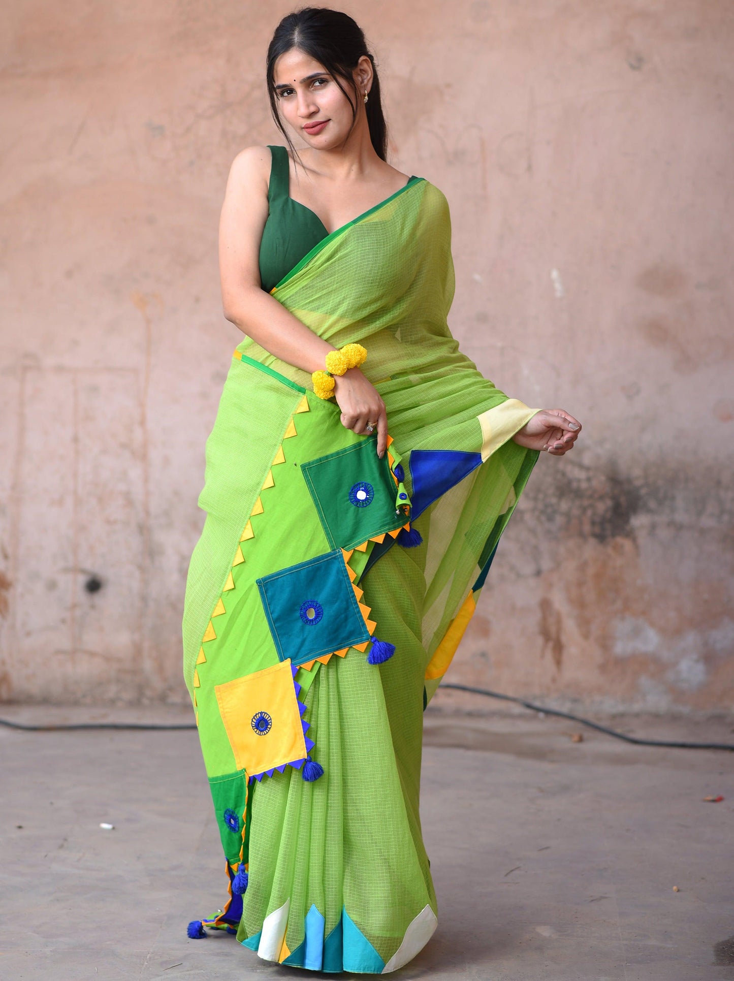 अंगूरी Kotta cotton Green Saree