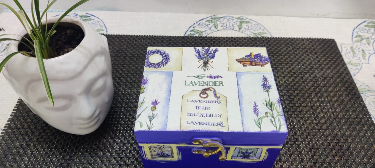 Decoupage Organizers and Utility Boxes - Lavender