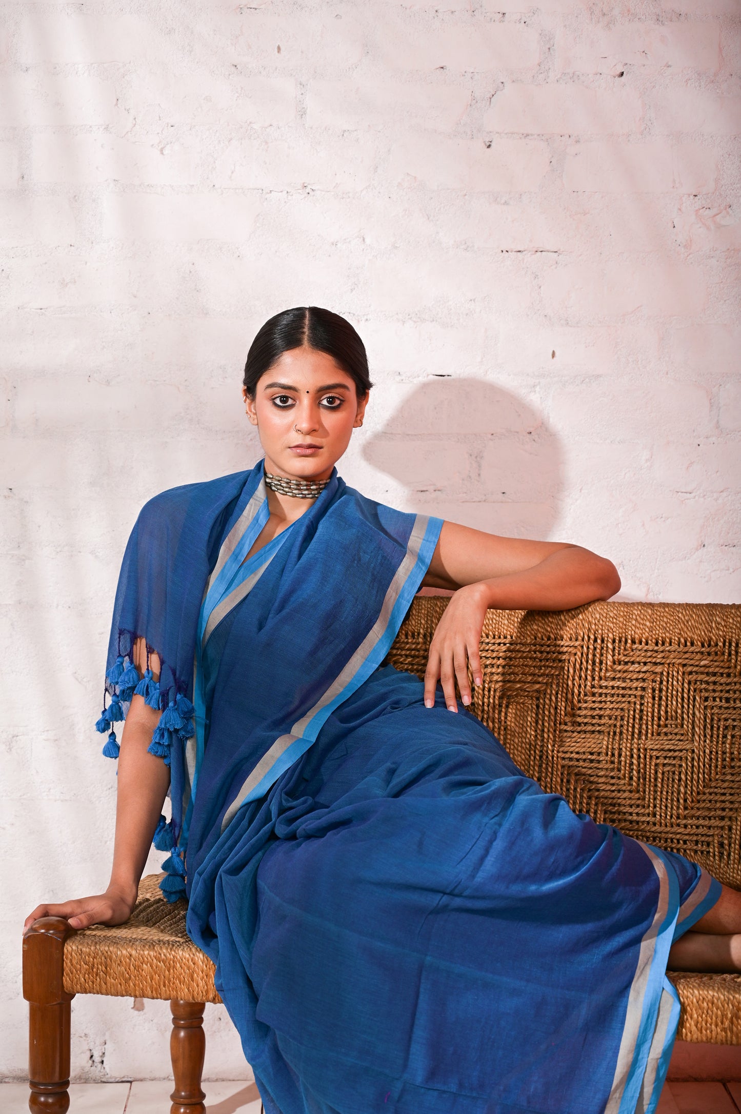 Ek Tamanna |Light blue mul cotton saree