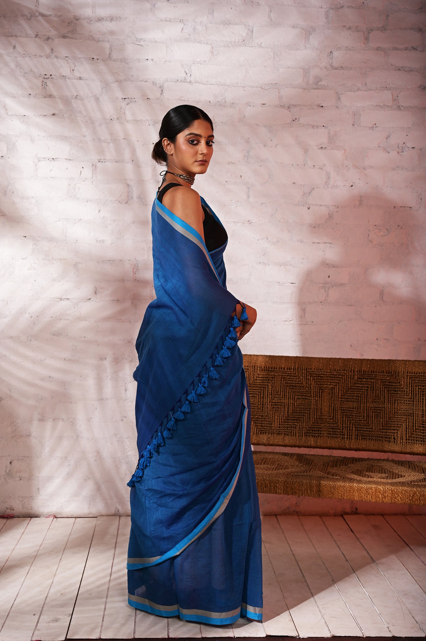 Ek Tamanna |Light blue mul cotton saree