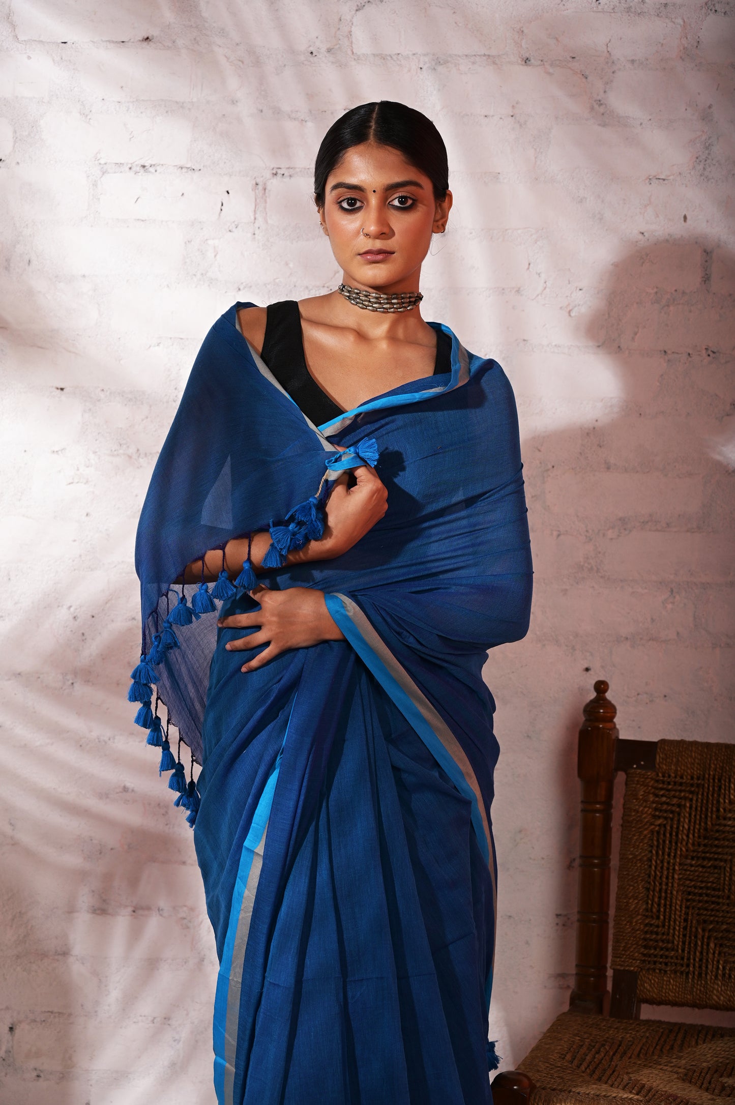 Ek Tamanna |Light blue mul cotton saree