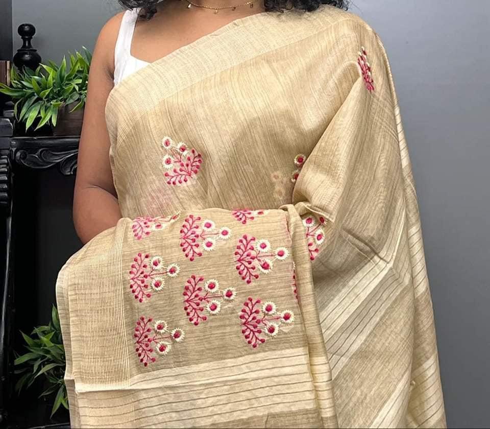 Embroidered Wasbadra Silk Saree | Anti Wrinkle Saree By Rank Ever Retire