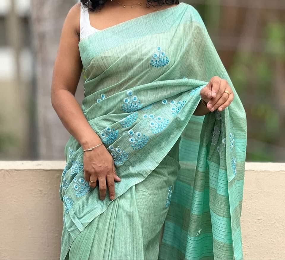 Embroidered Wasbadra Silk Saree | Anti Wrinkle Saree By Rank Ever Retire