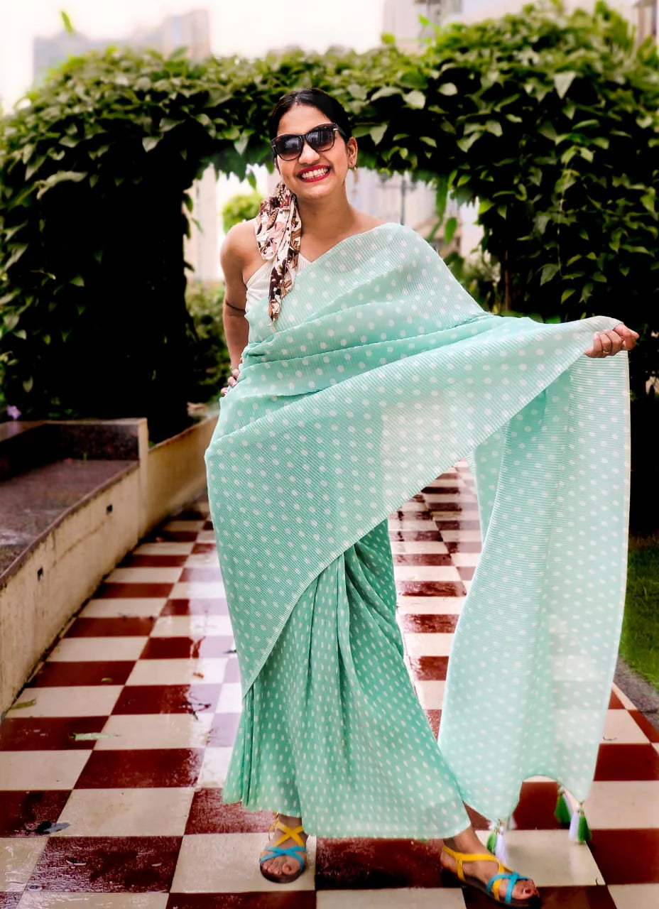 ABHINAYA Green Handloom Saree