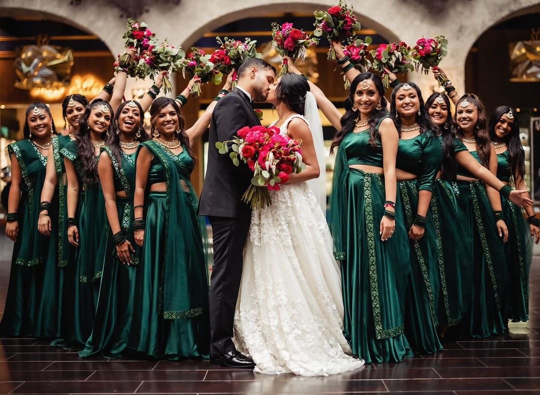 Green Bridesmaid Outfits Set