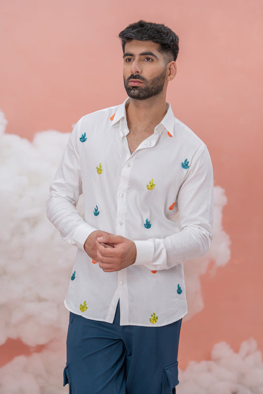 Hot as heat White vegan Silk shirt