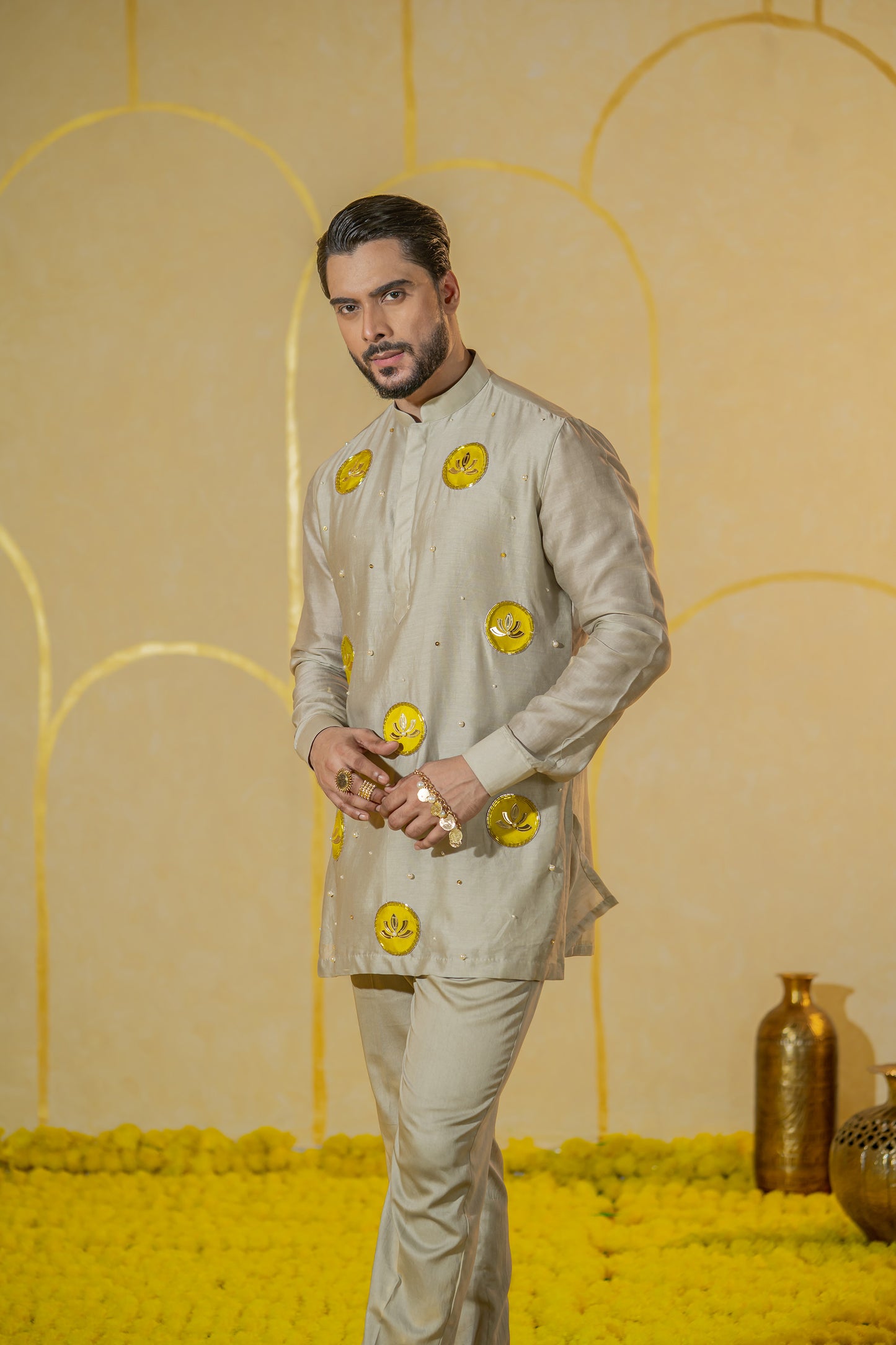 Lotus Applique Short kurta set