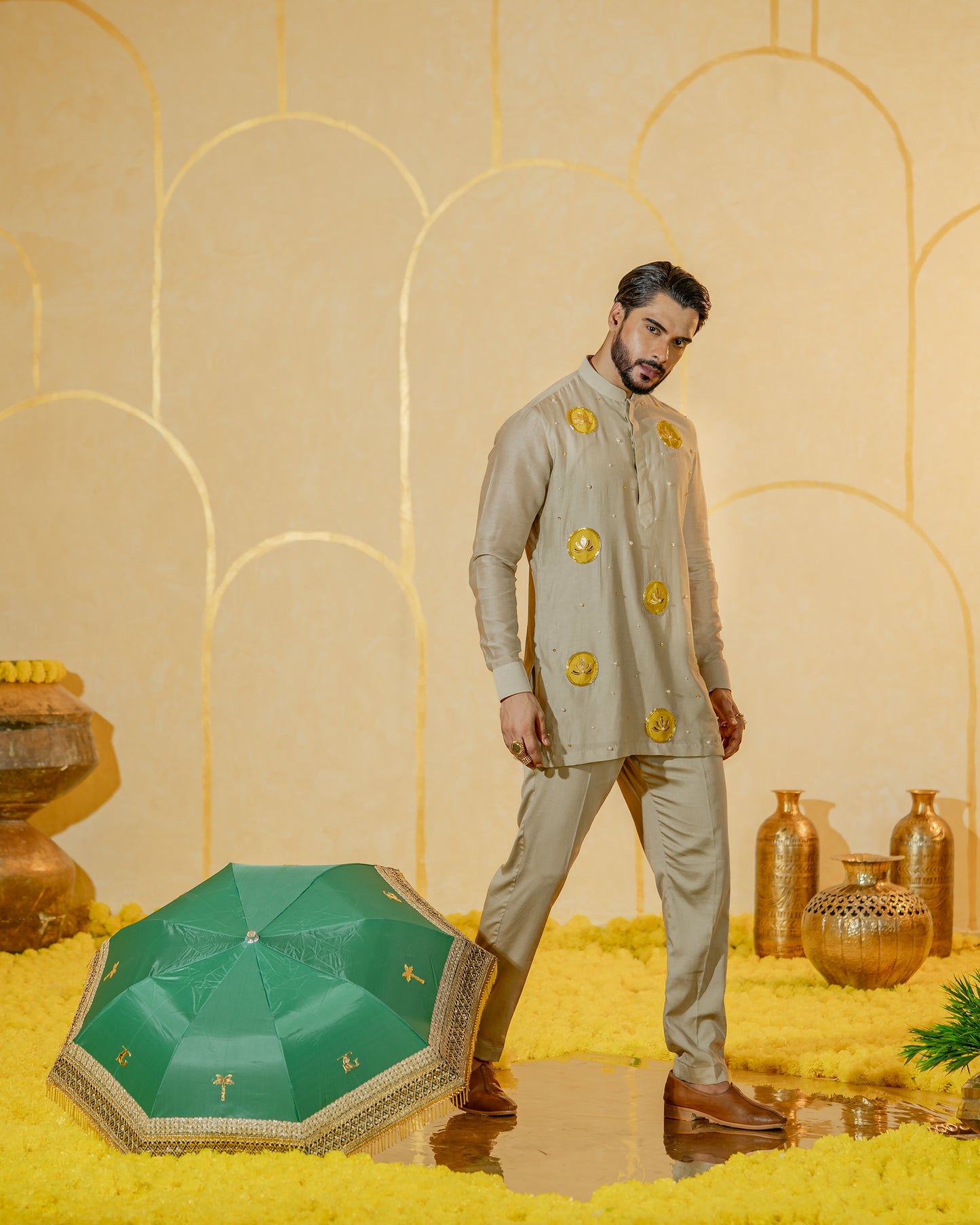 Lotus Applique Short kurta set