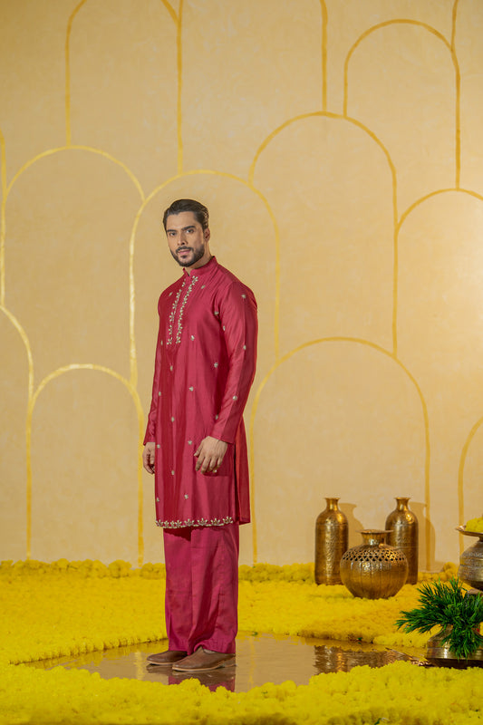 Hot Mess Pink Long kurta set