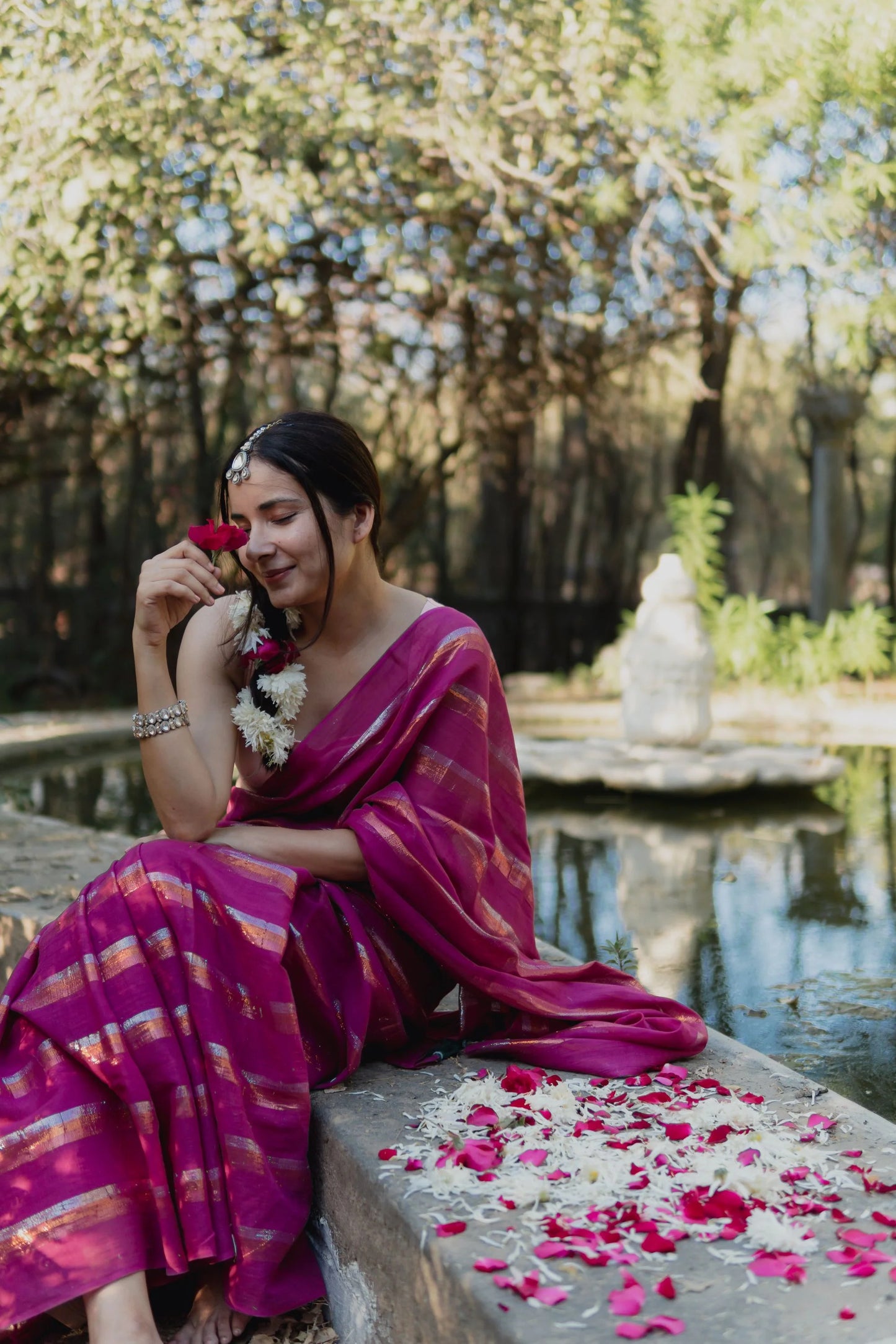 Charmy Plum Cotton Mulmul Saree