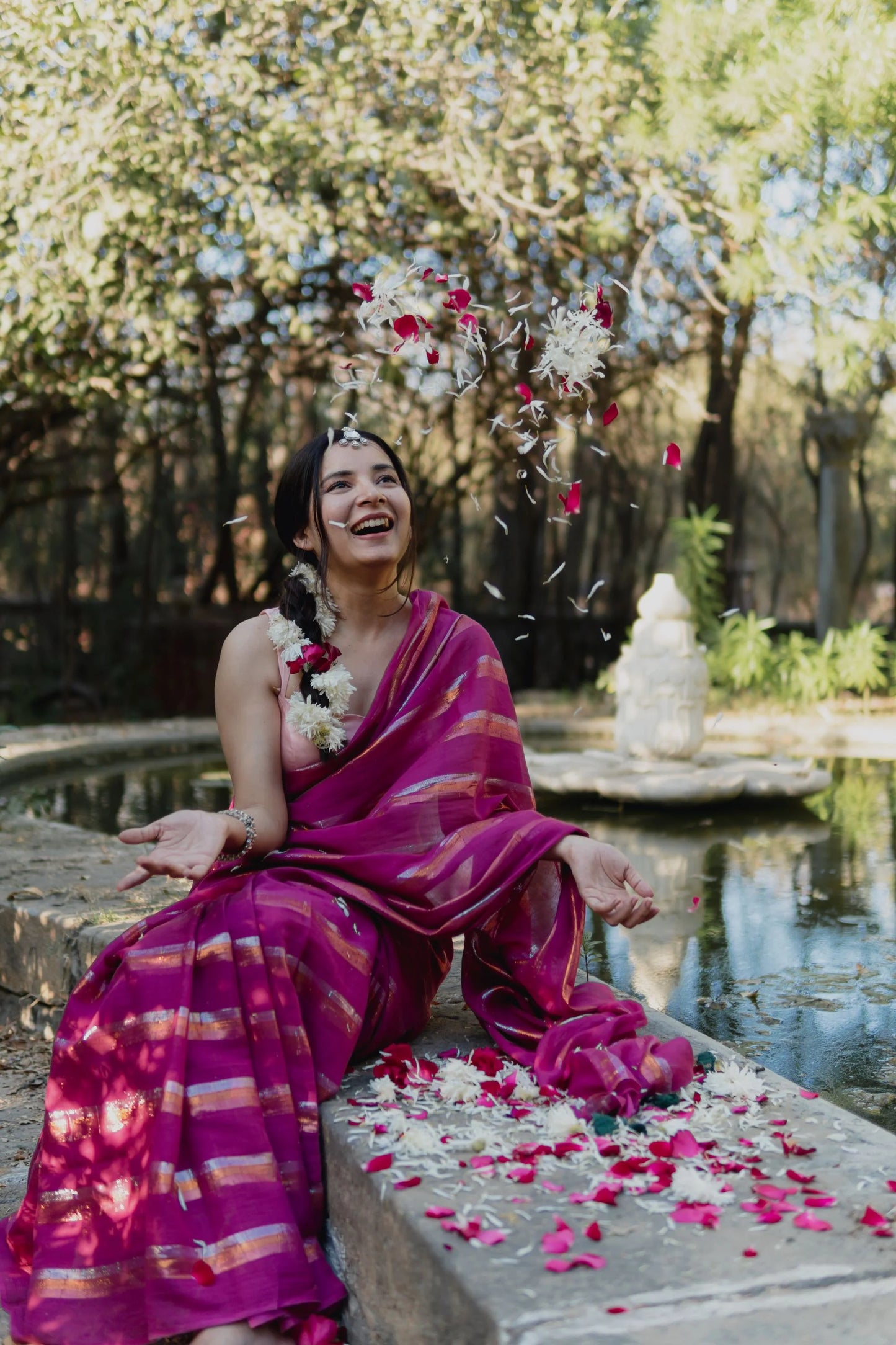 Charmy Plum Cotton Mulmul Saree