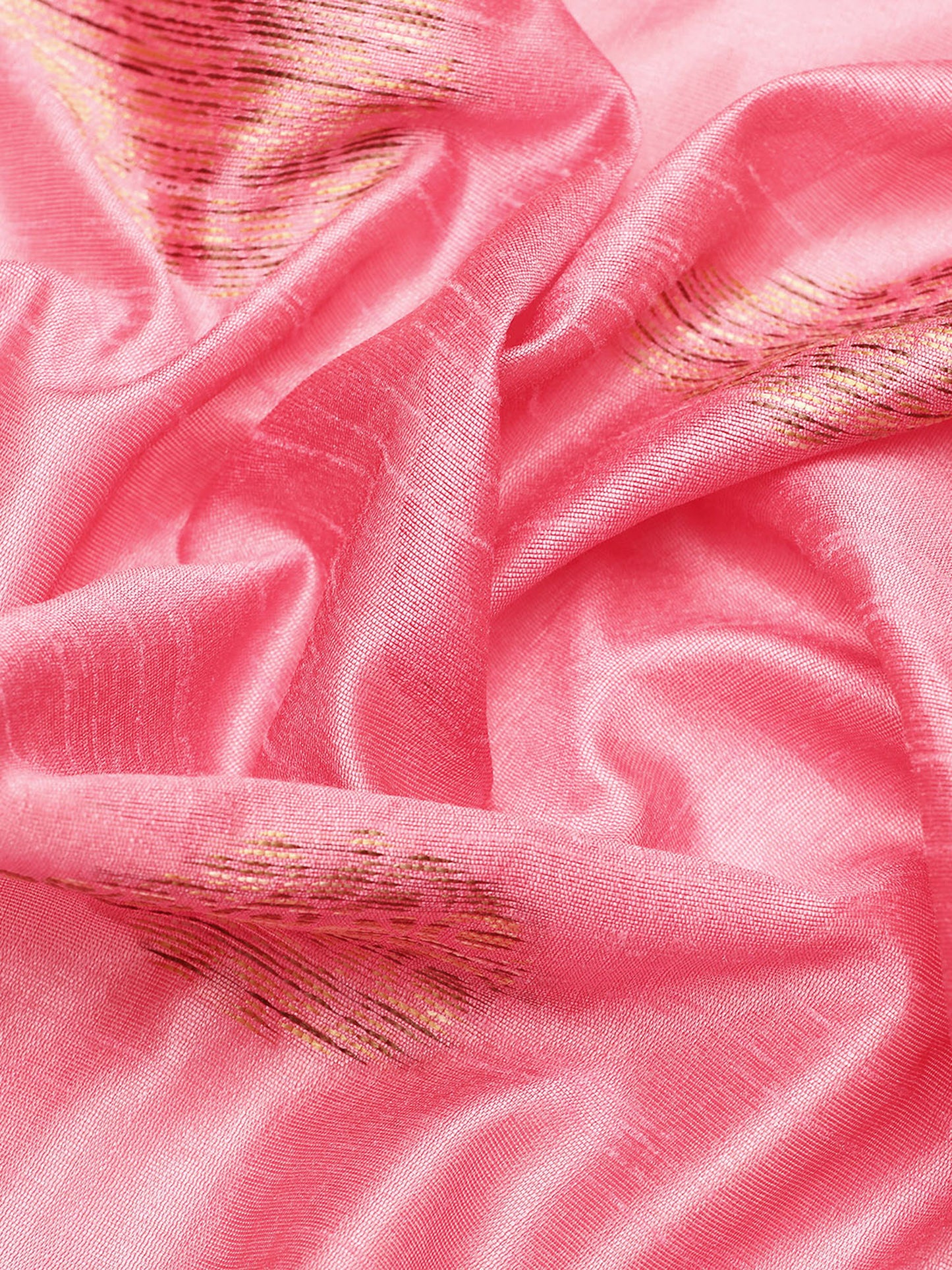 Baby Pink Handloom Ghicha Raw Silk Butti woven saree