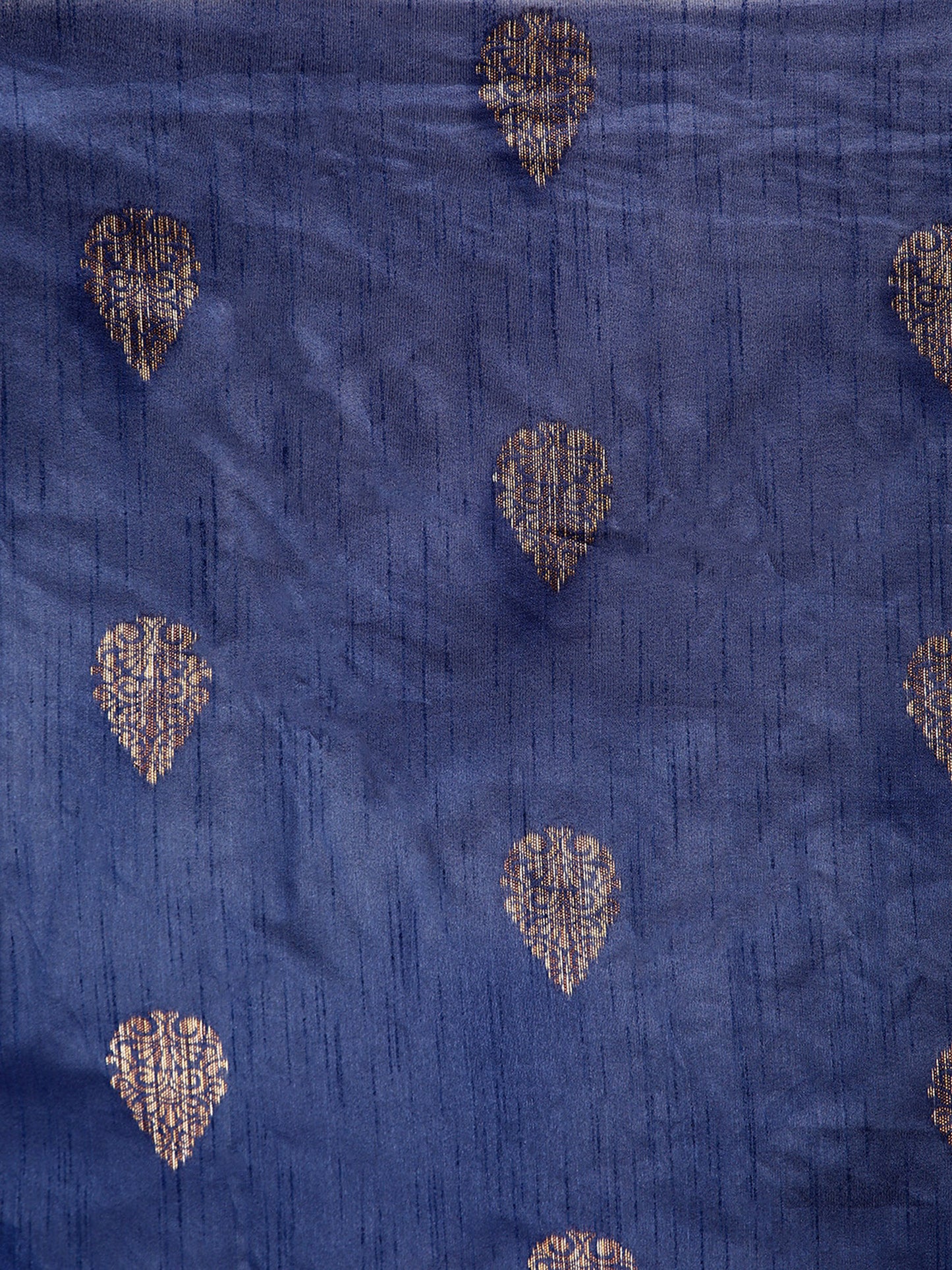 Blue Handloom Ghicha Raw Silk Butti woven saree