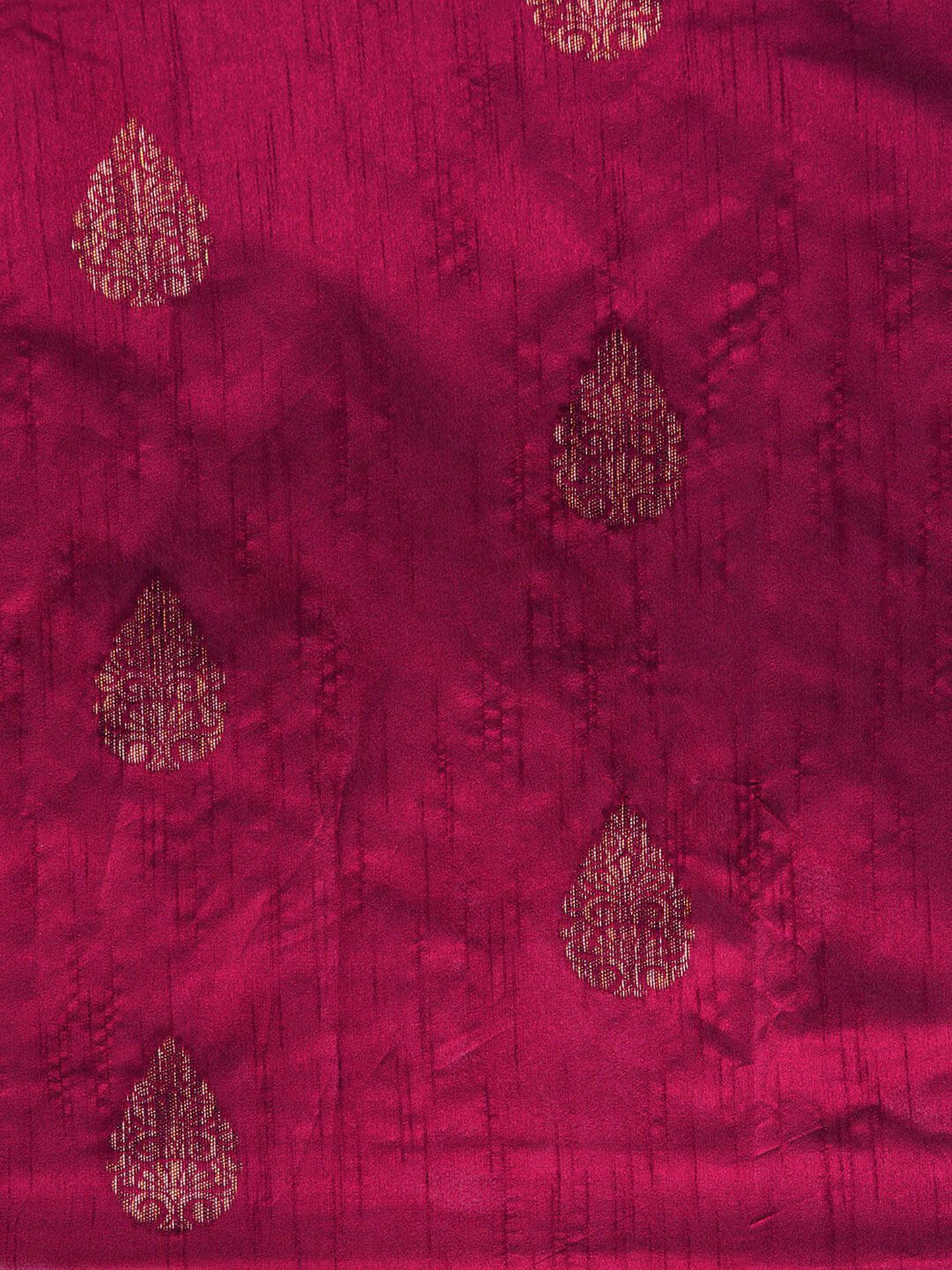 Wine Handloom Ghicha Raw Silk Butti woven saree