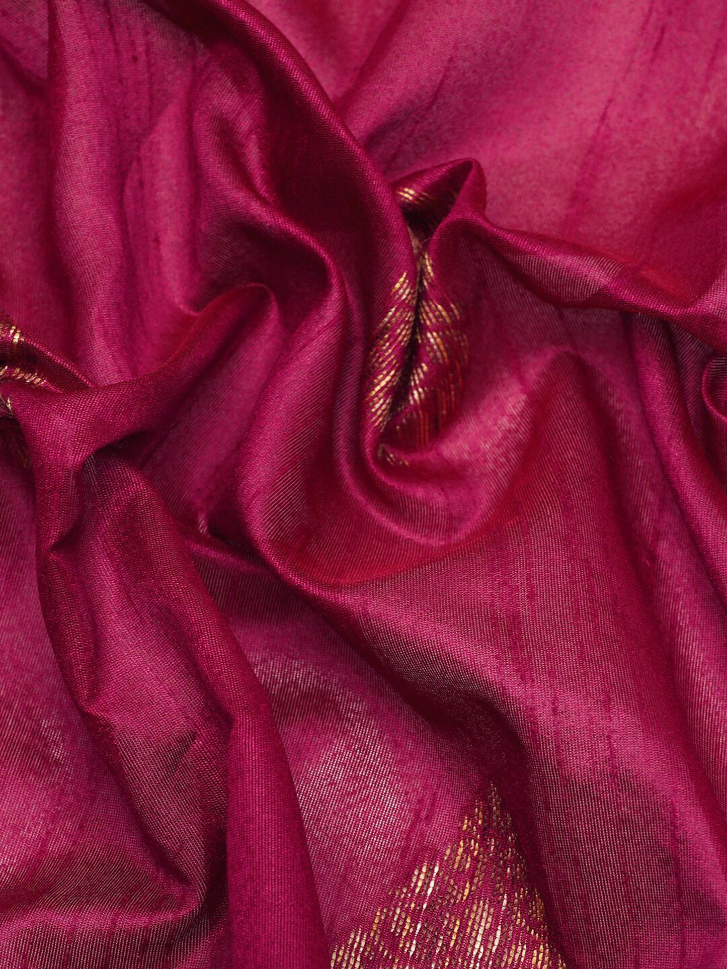 Wine Handloom Ghicha Raw Silk Butti woven saree