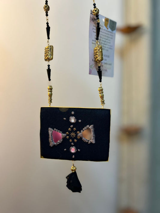 Hand Embroidered Necklaces - Black