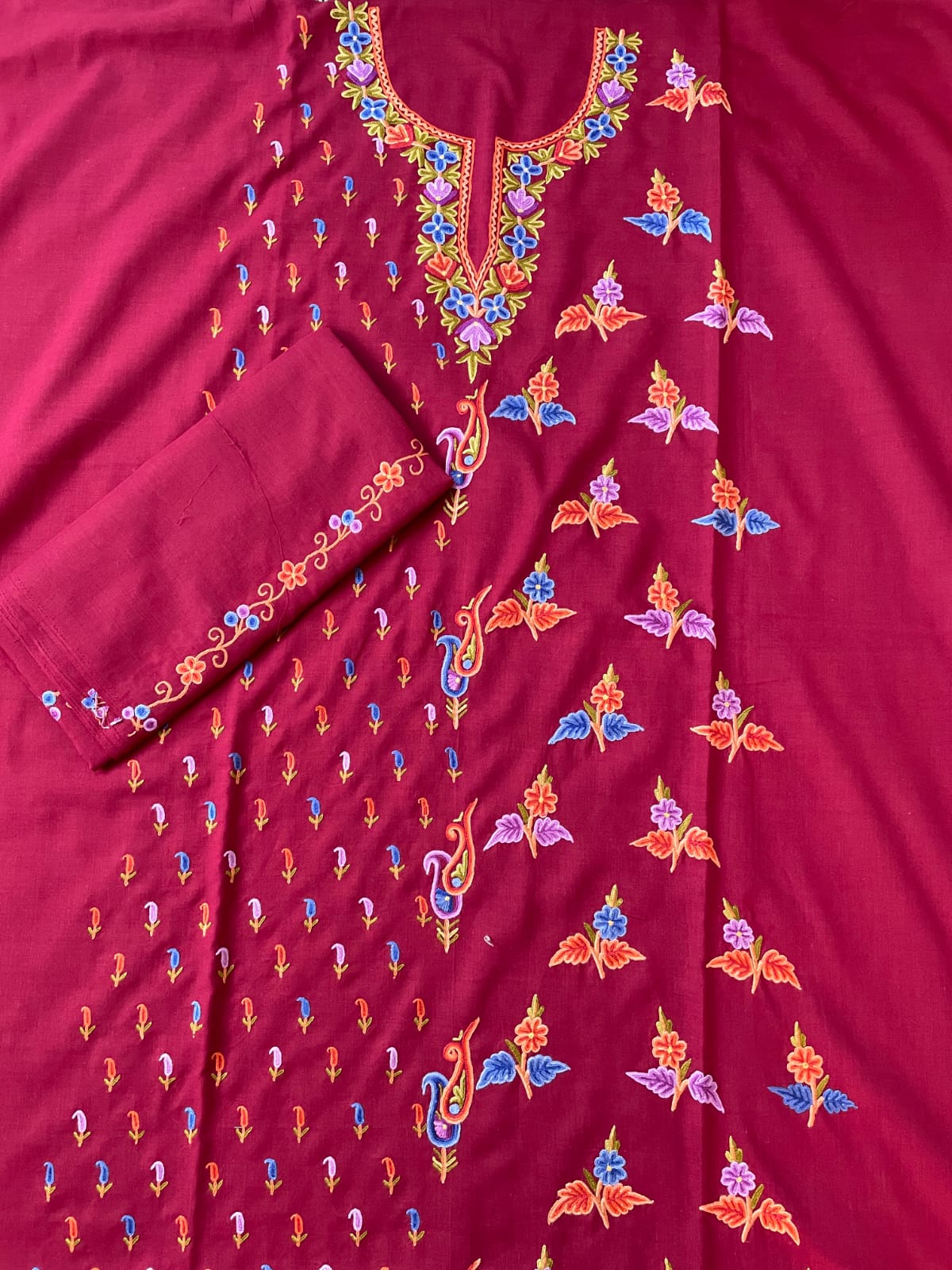 Handembroidered Kashmiri Cotton Suit