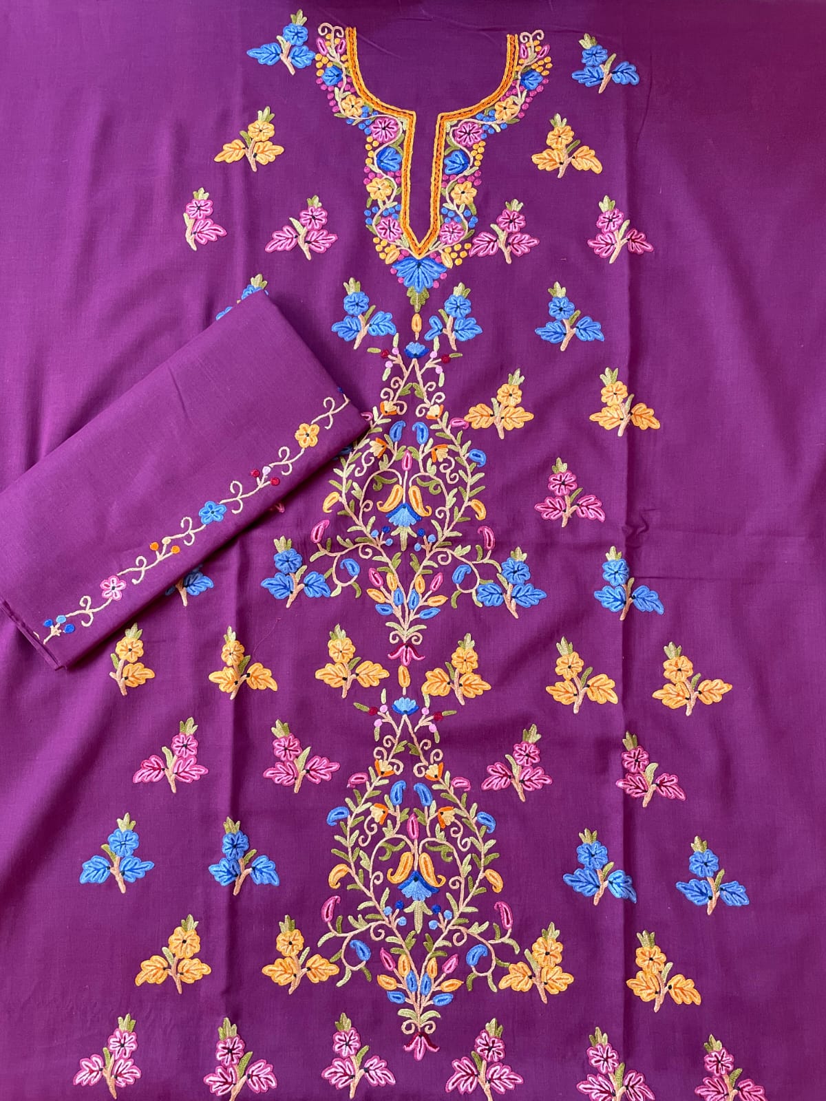 Handembroidered Kashmiri Cotton Suit