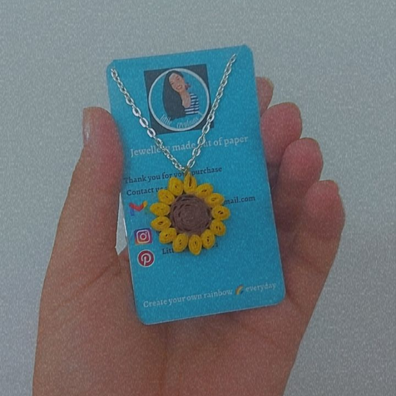 Sunflower Pendant with Chain