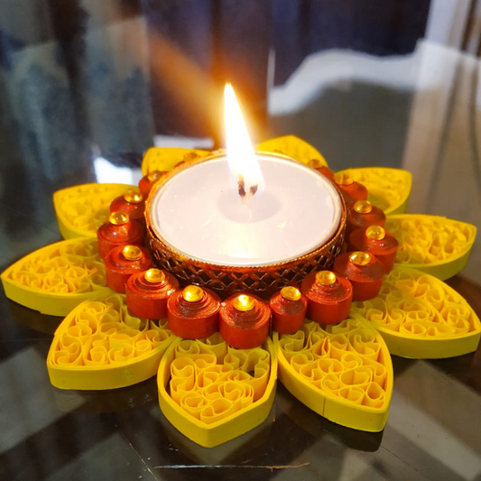 Elegant Tea Light Holders - Yellow