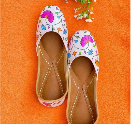 Handpainted Floral Arena Juttis