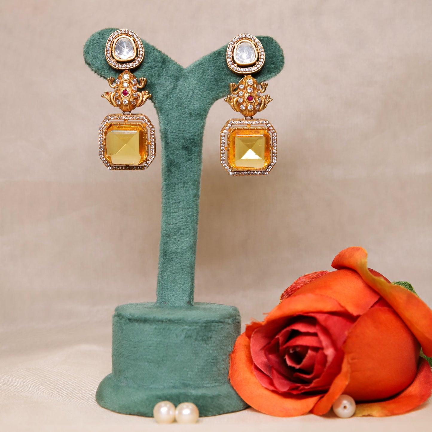 Zevar Club Sabyasachi Inspired Moissanite Turtle Drop Earrings