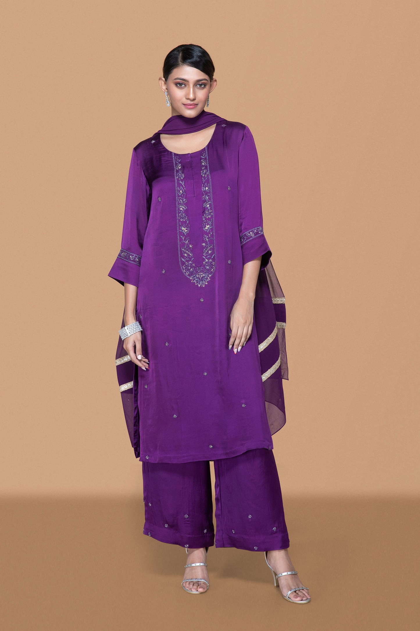 Deep Purple Kurta Set - Nazm