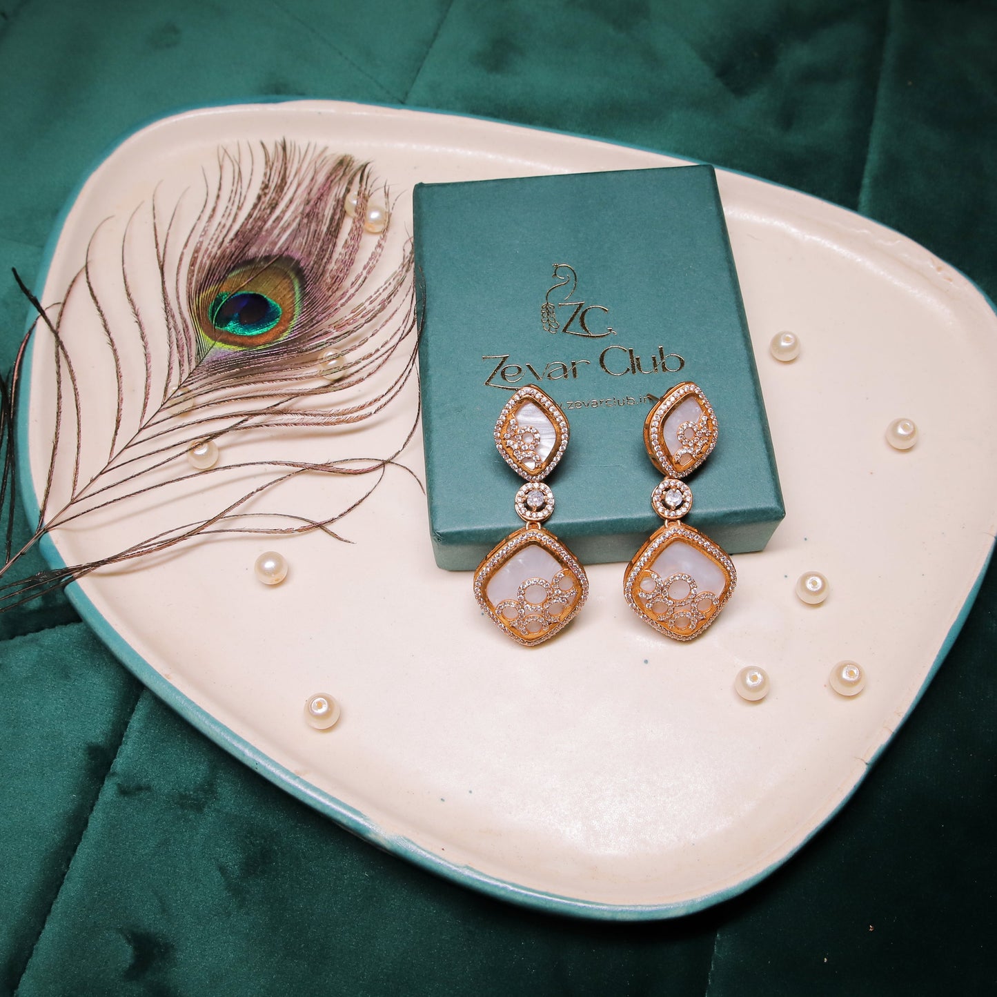 Zevar Club Inayat Semi Victorian Drop Earrings