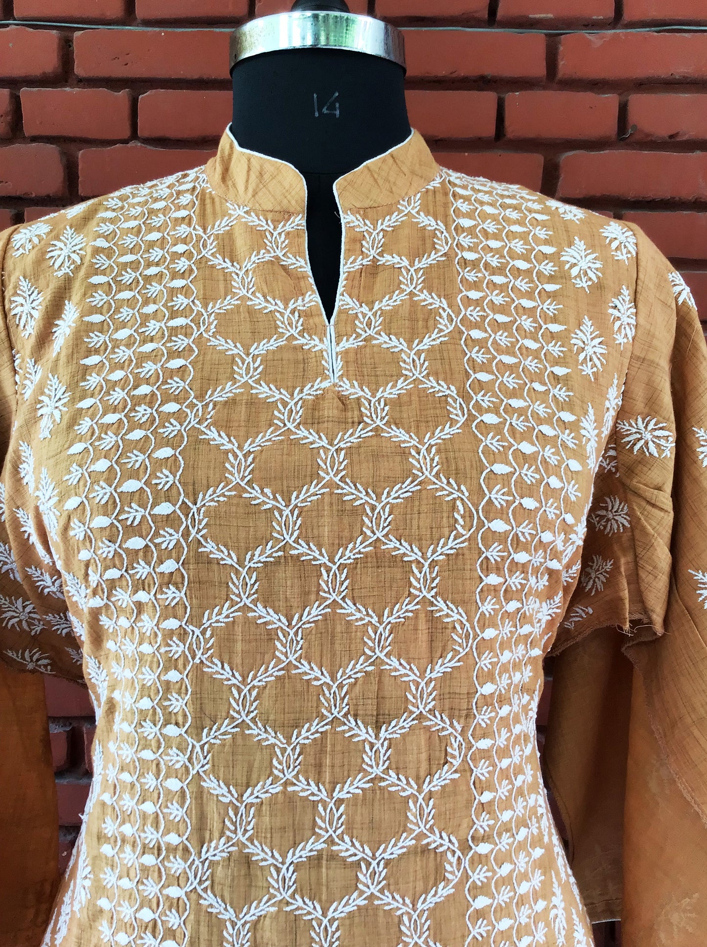 Brownish Baish Cotton Ghaspatti Pure Chikankari Salwar suit