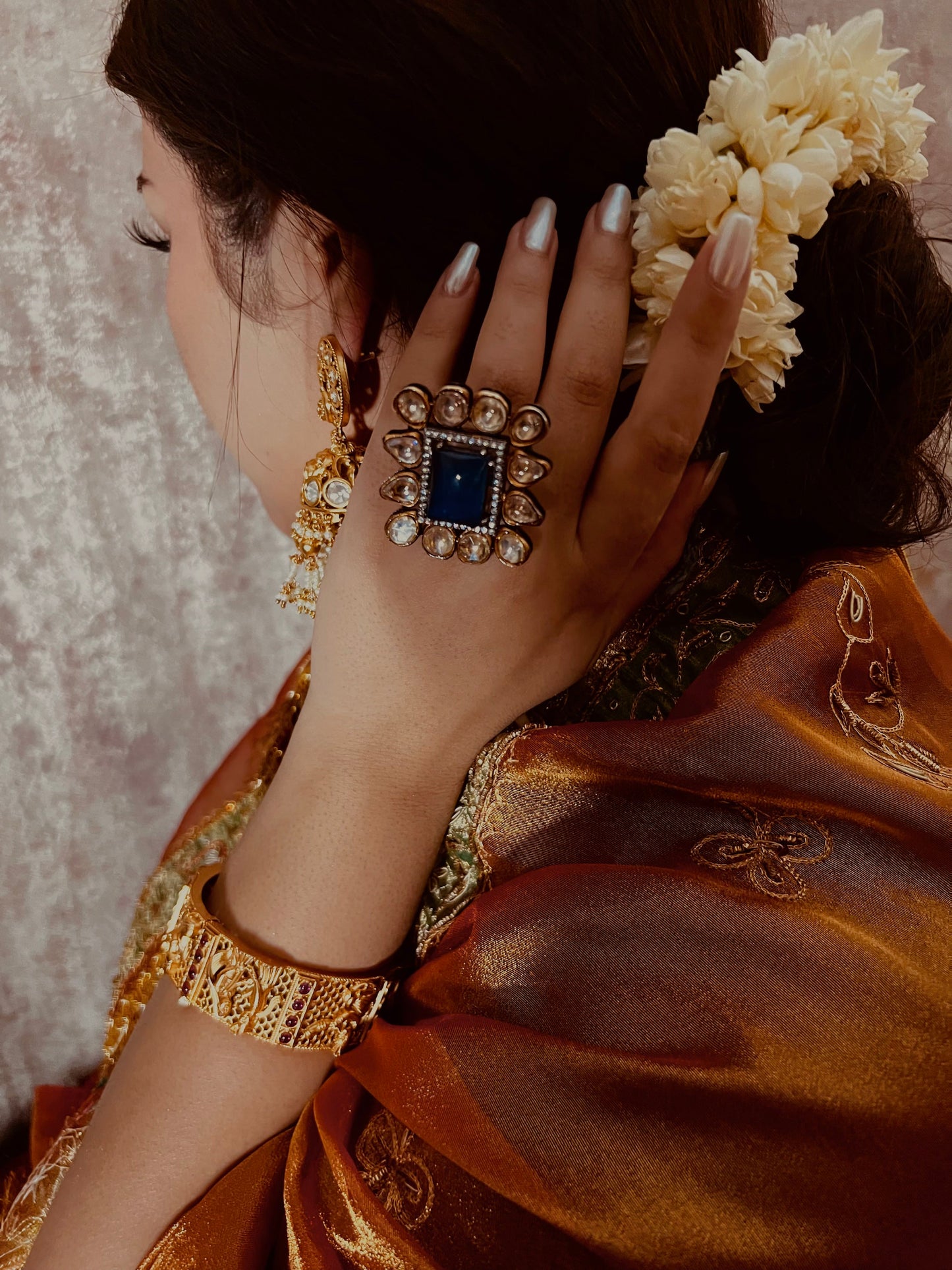 Statement Lapis Cocktail Ring