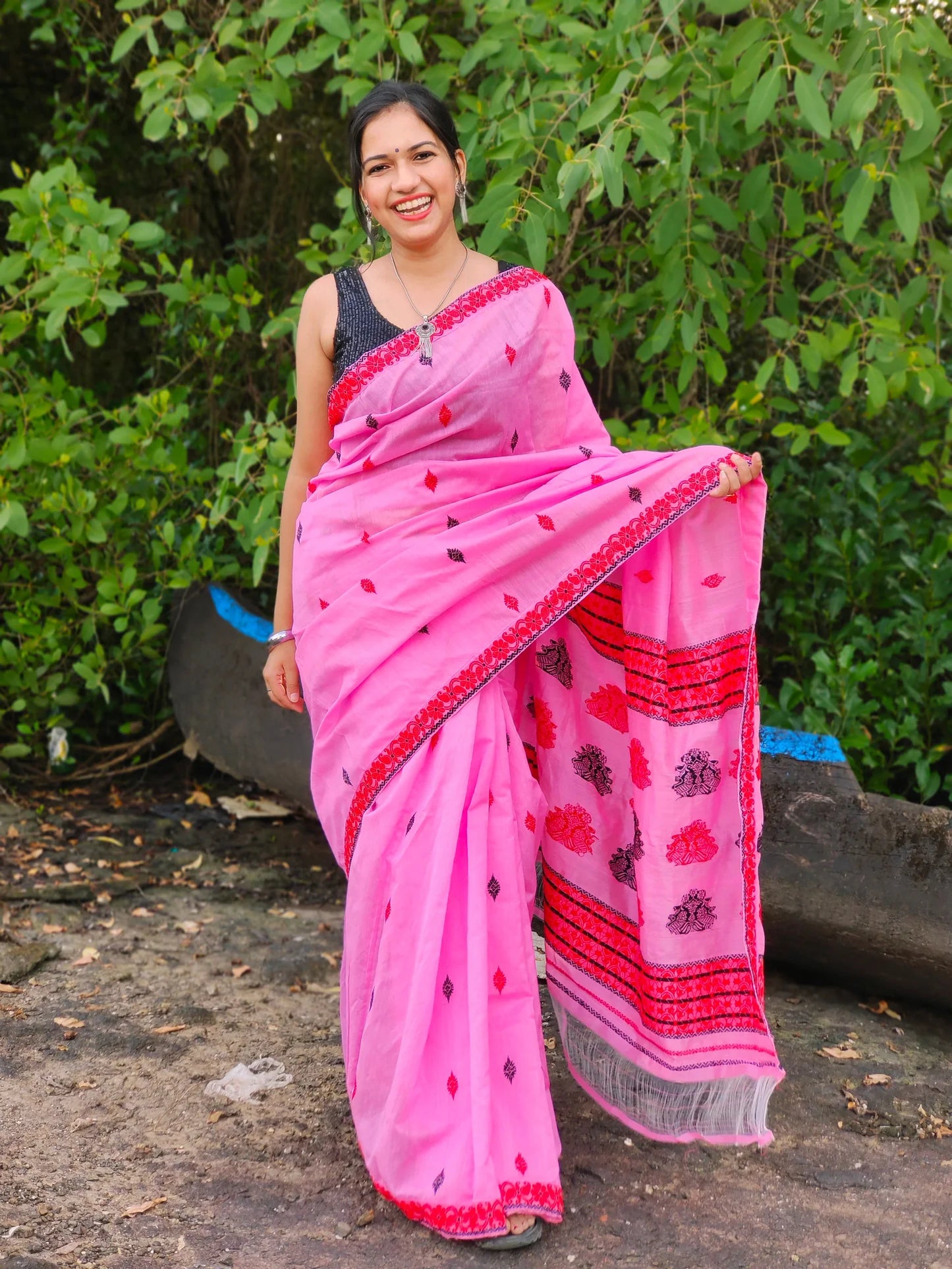 Malati Pink Cotton Handloom saree