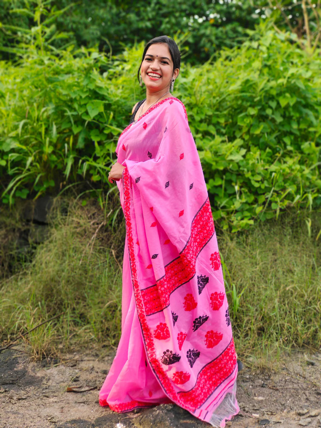 Malati Pink Cotton Handloom saree