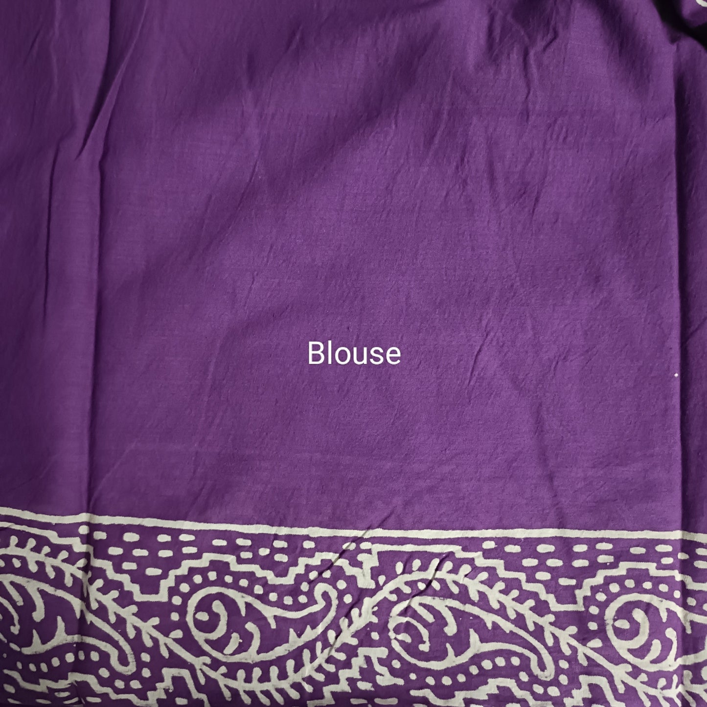 Poppins Collection - Purple Poppins Candy - Handblock Print Natural Dyed - Mulmul Cotton Saree