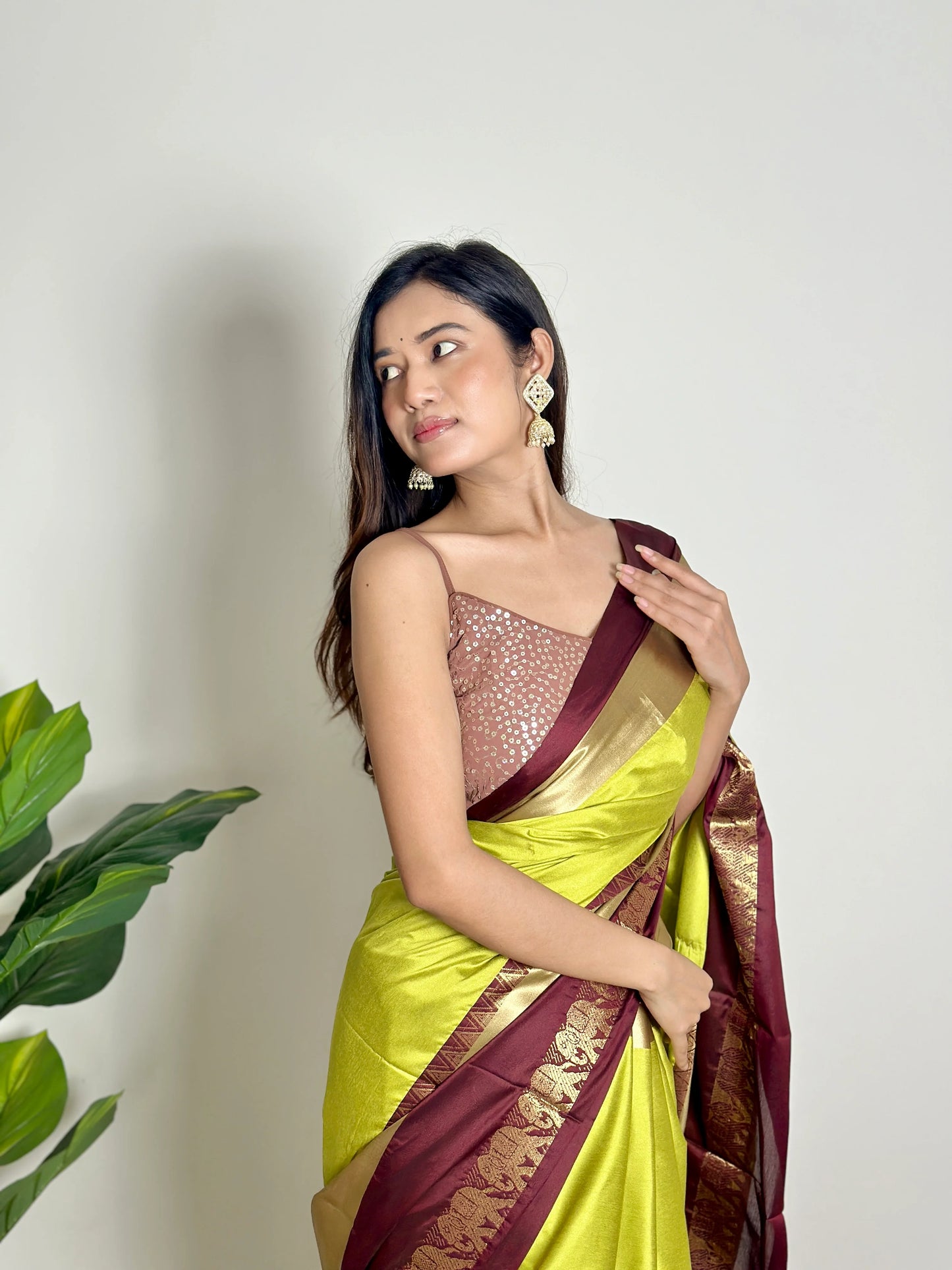 Lime Green - Handwoven - Silk Saree