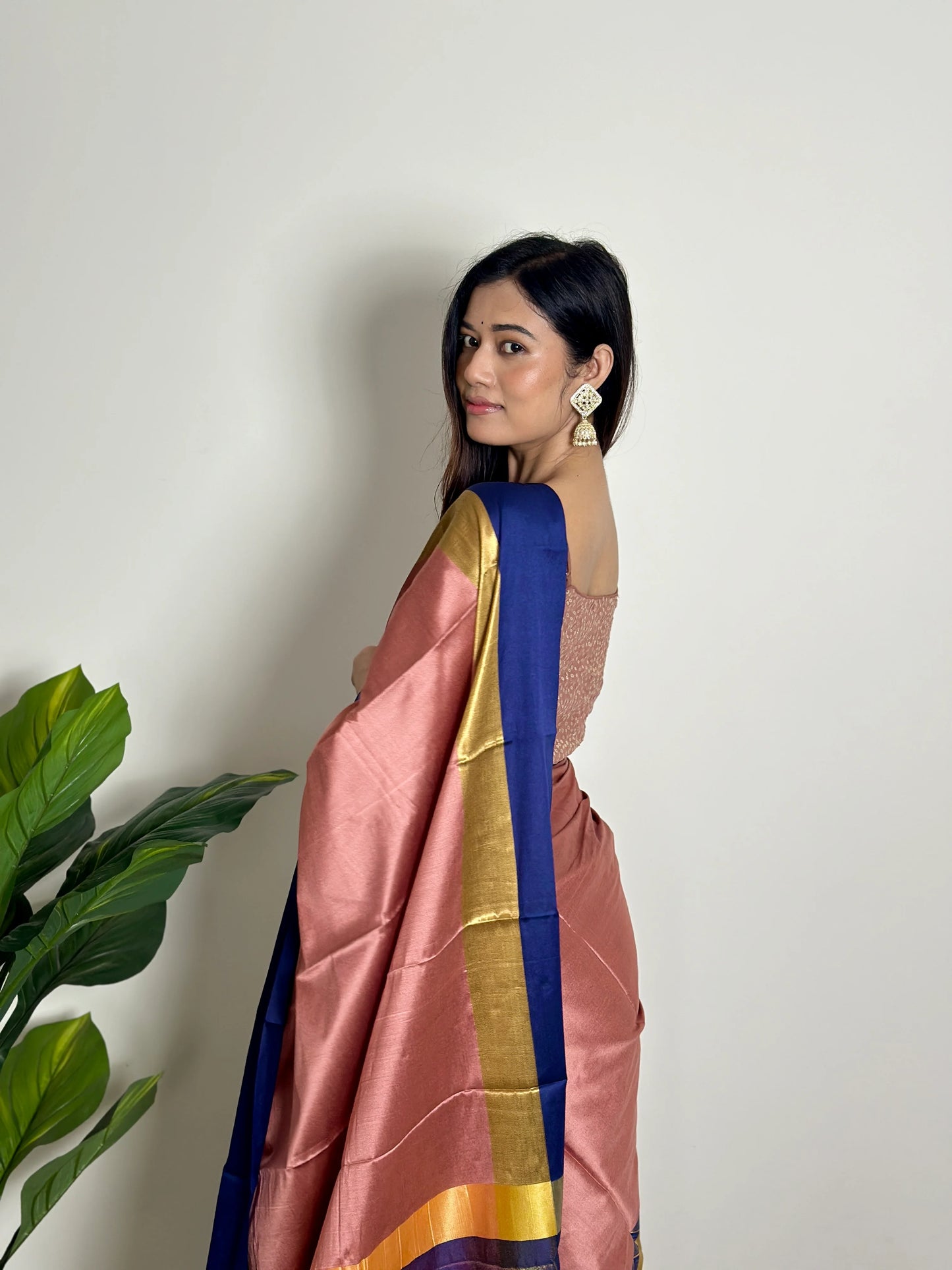 Copper Pink - Handwoven - Silk Saree