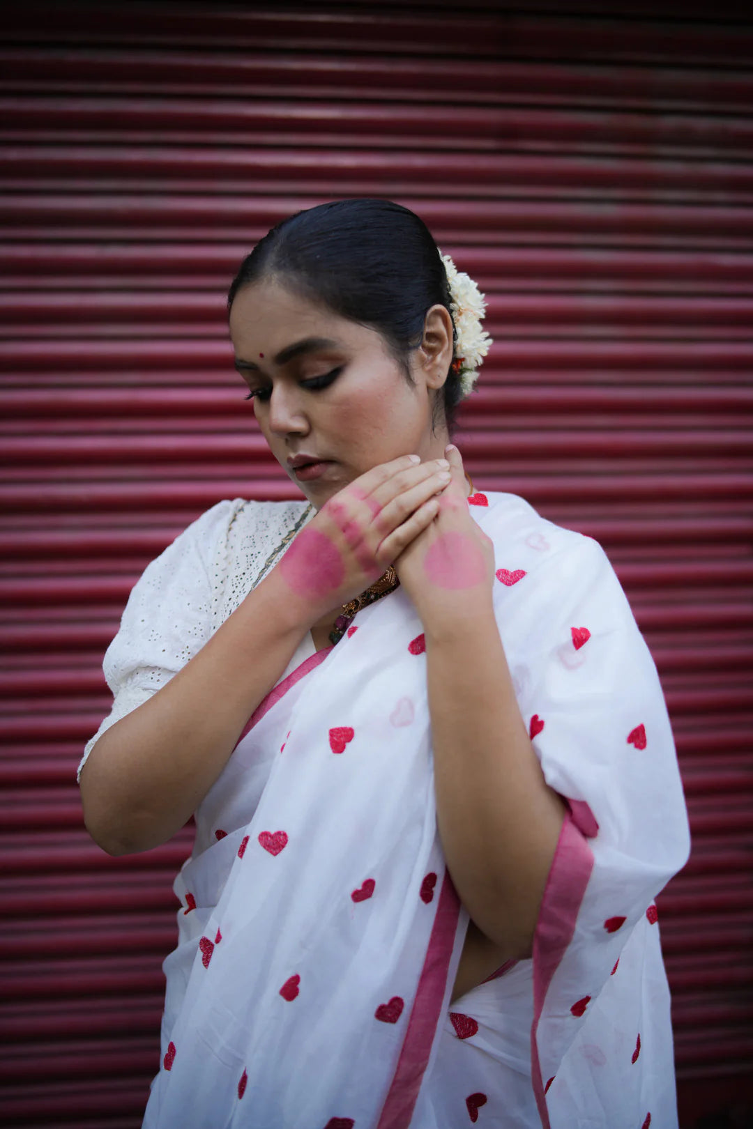 Mangalika White Mul Cotton Handloom saree