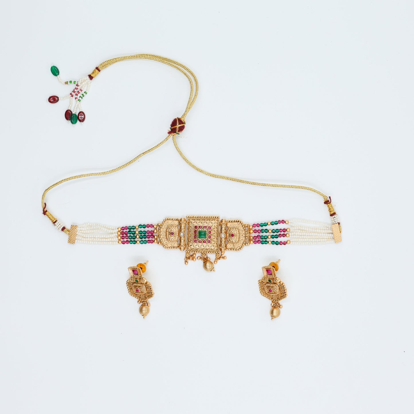 Jaipuri 14K Gold Plated Traditional Choker