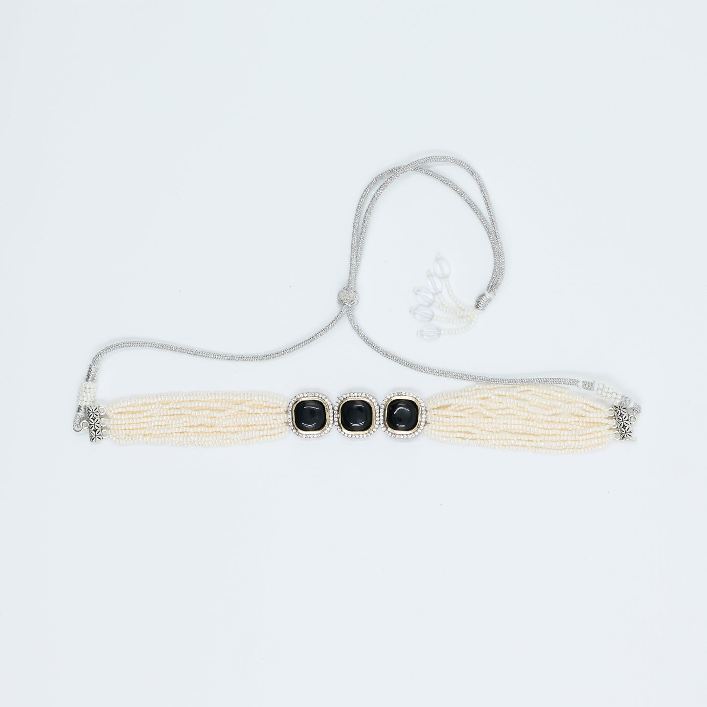 Pearl Choker with Statement Earrings