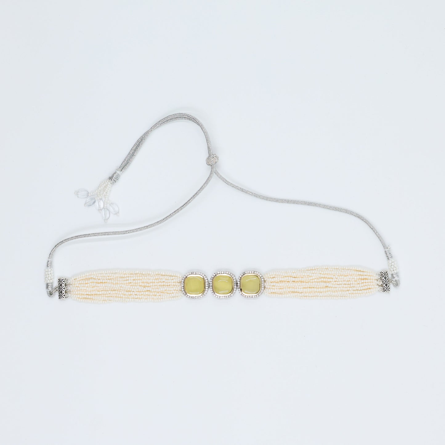 Pearl Choker with Statement Earrings