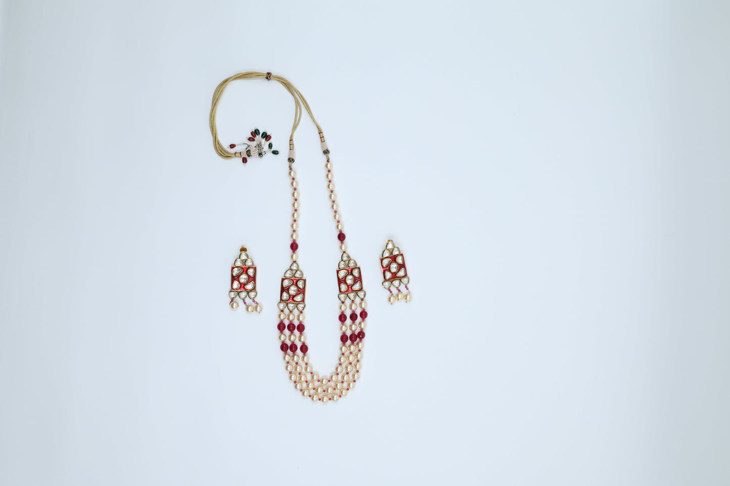 Zevar's Timeless Red Kundan Pearl Set