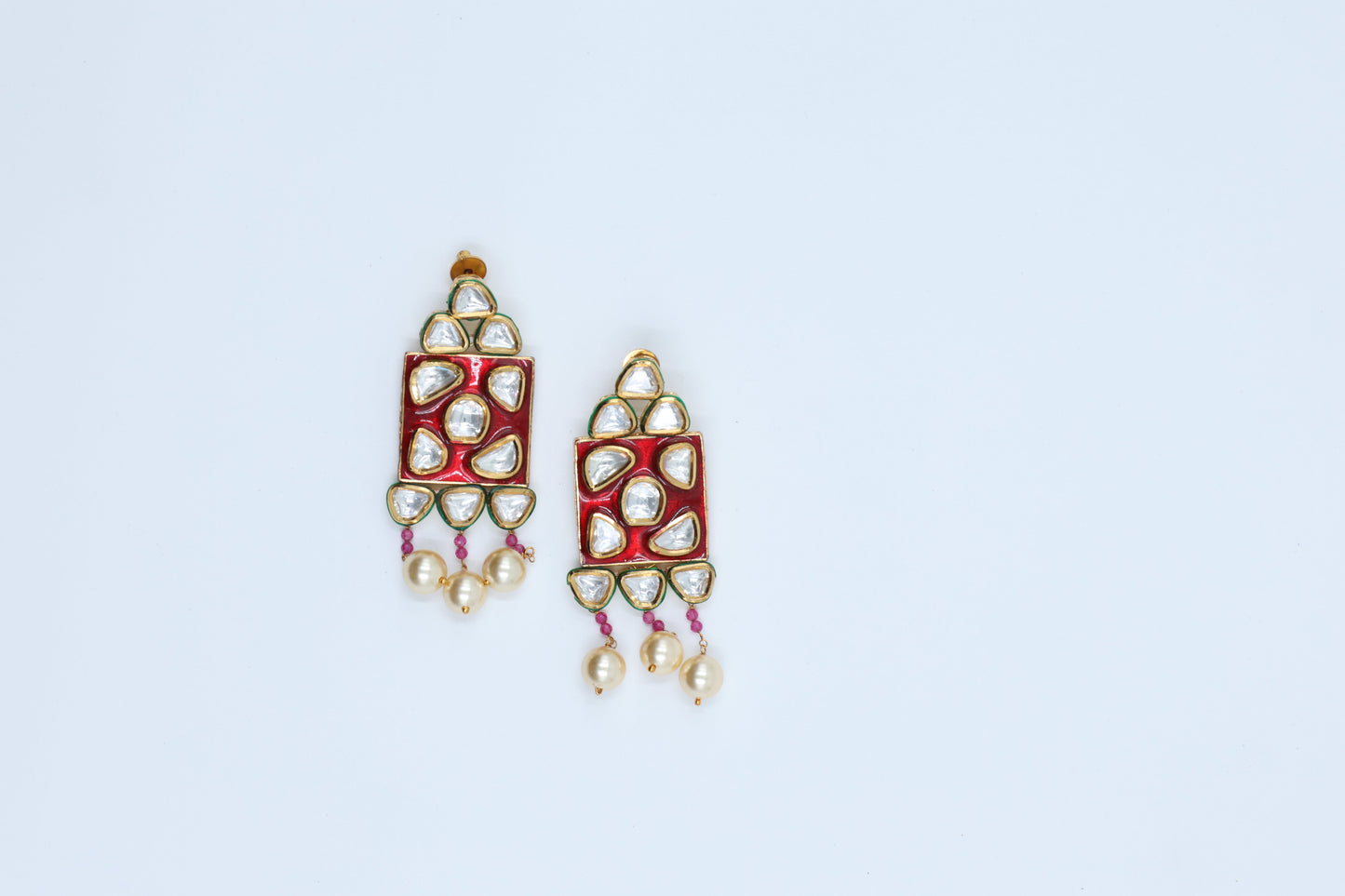 Zevar's Timeless Red Kundan Pearl Set