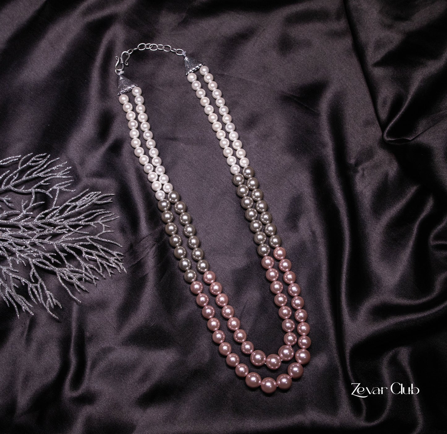 Zevar Club Regal Double Lined Pearl Necklace