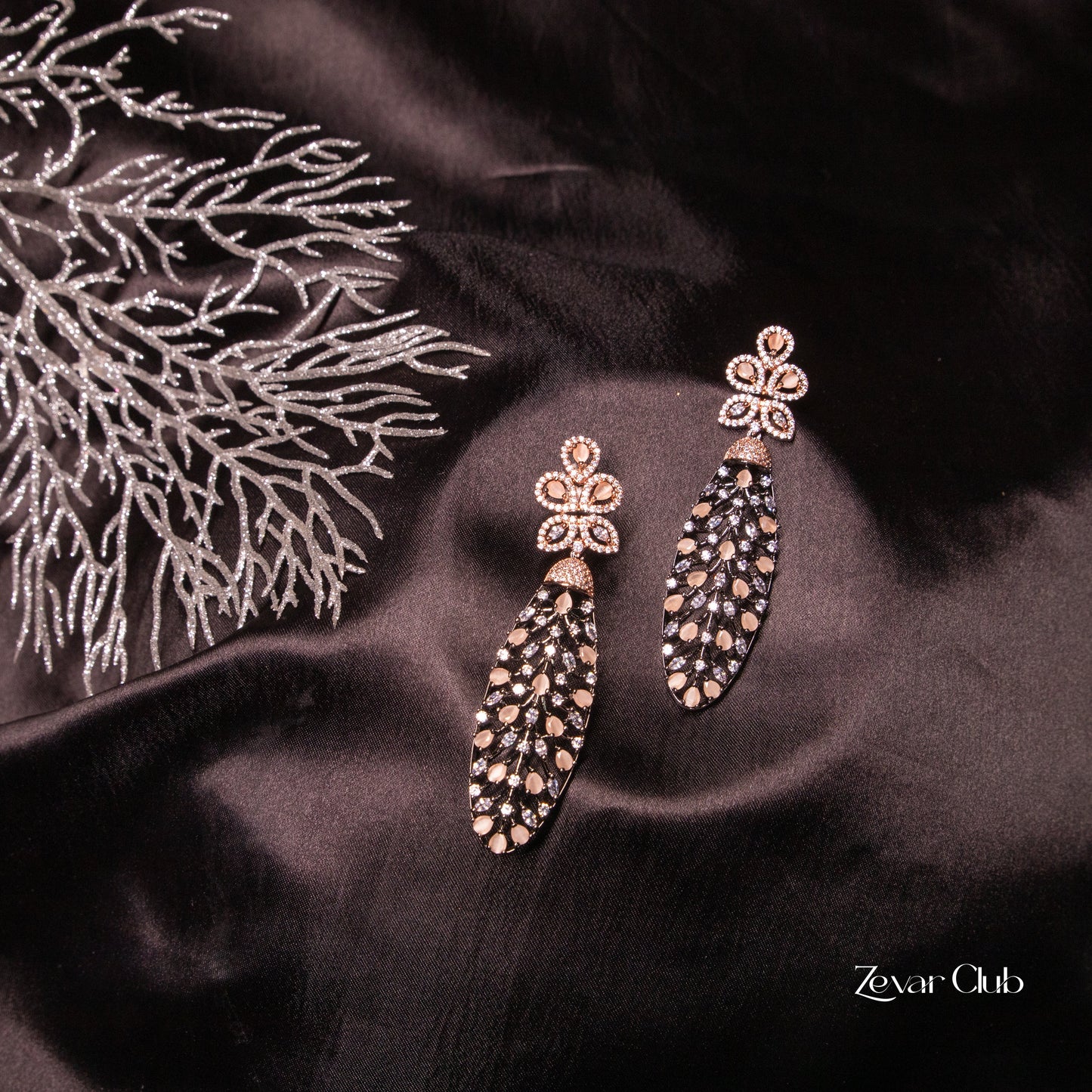 Zevar Club Cocktail Edgy Diamond Earrings