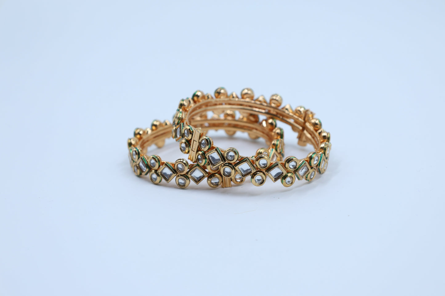 Evergreen Kundan Bangles, Set of 2