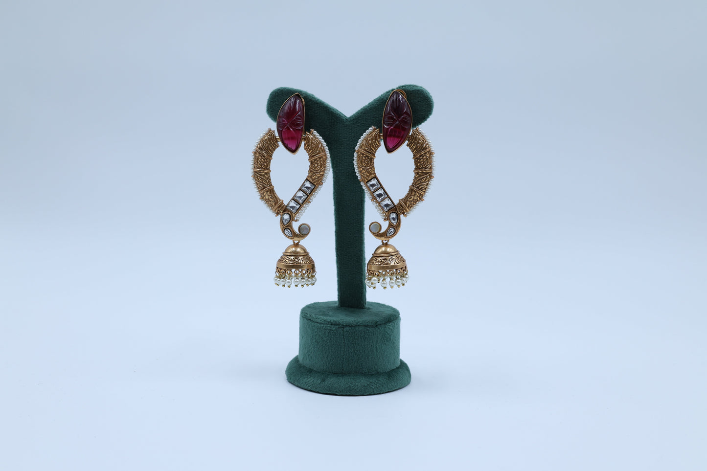 22K Gold Plated Timeless Antique Kundan Earrings