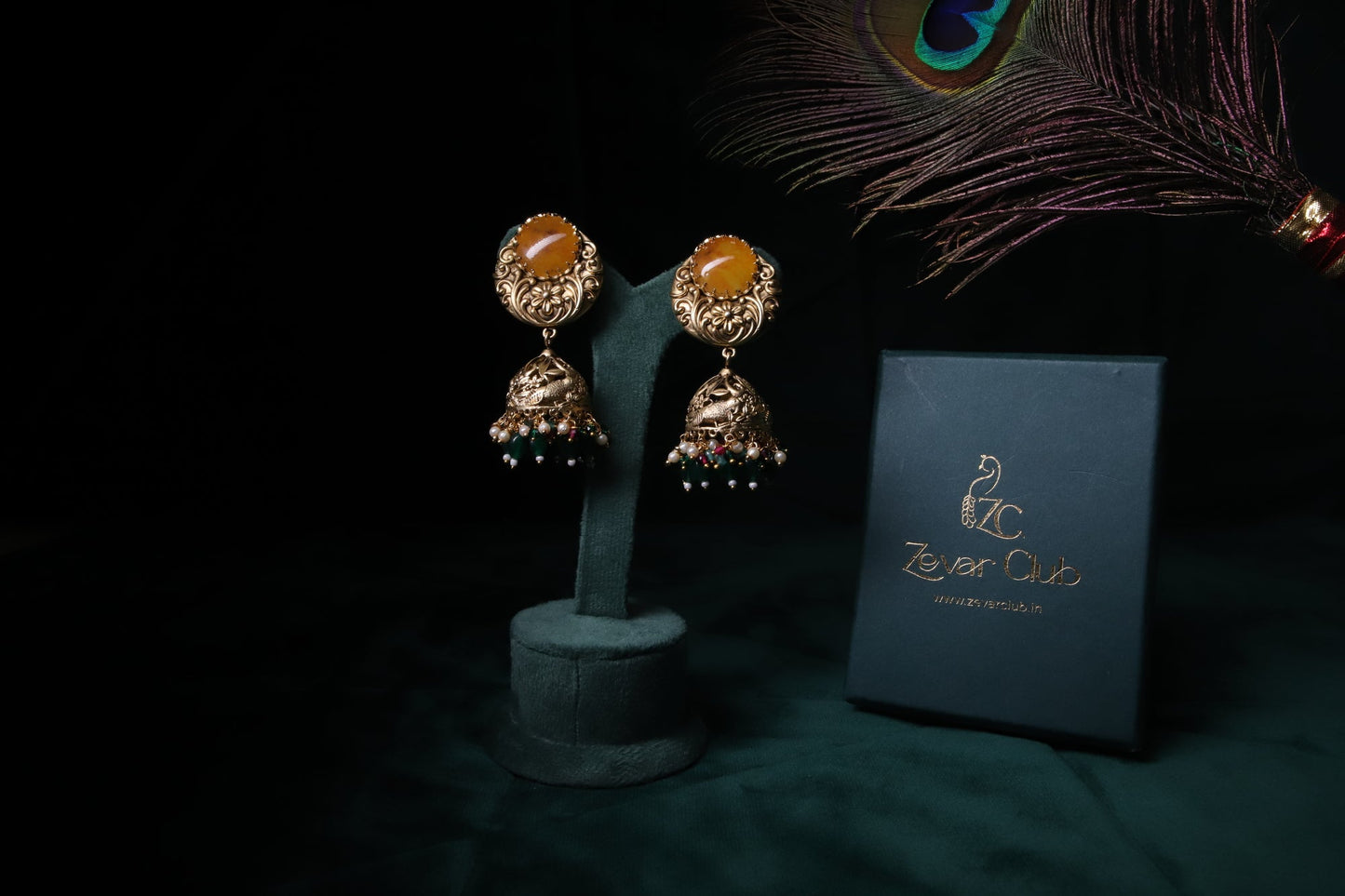 22K Gold Plated Rustic Antique Cocktail Jhumkis