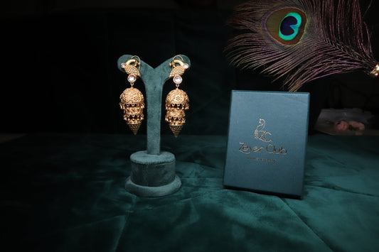 22K Gold Plated Peacock Antique Earrings