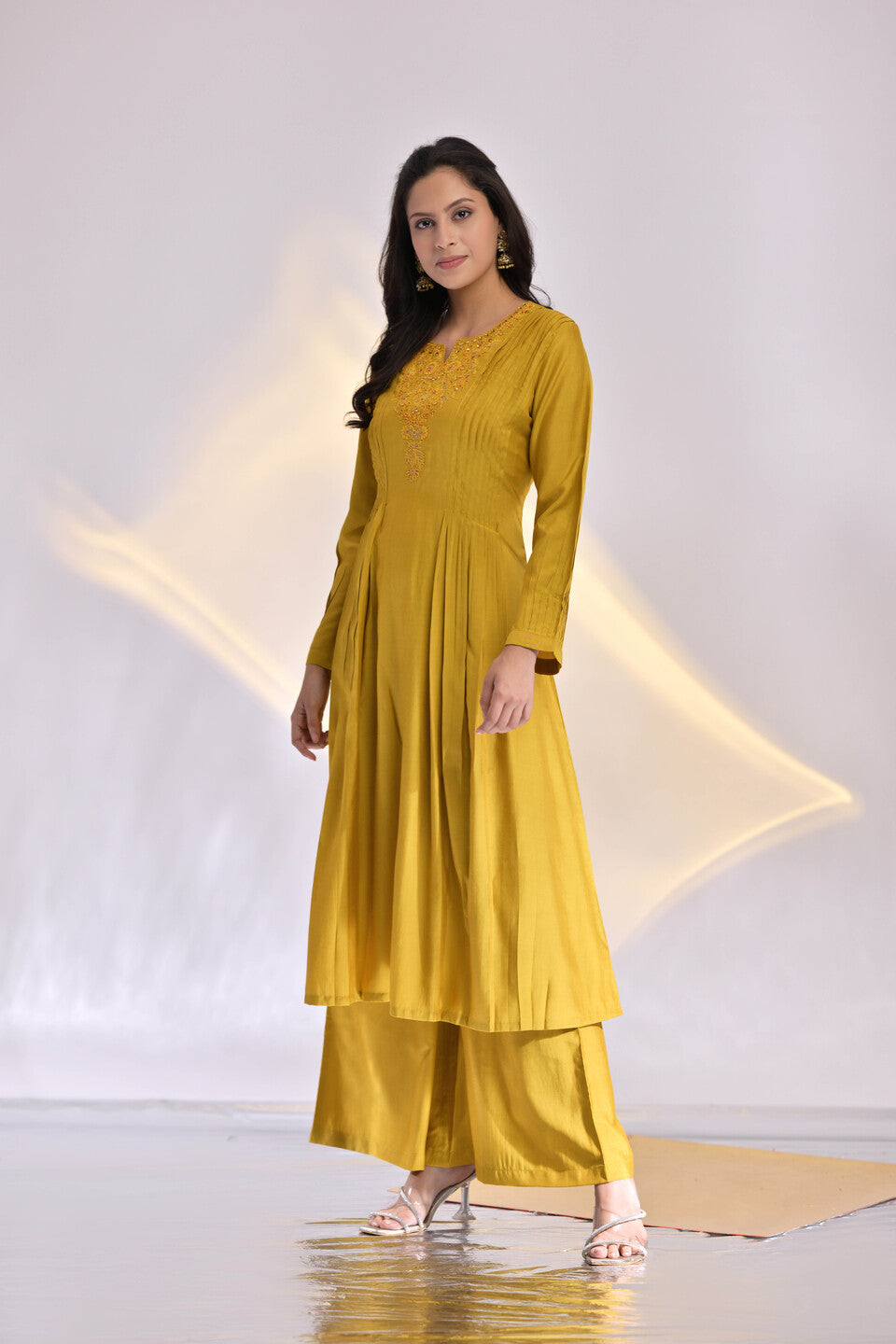 Alexa A-Line Kurta &  Flared Palazzo Set With Dupatta