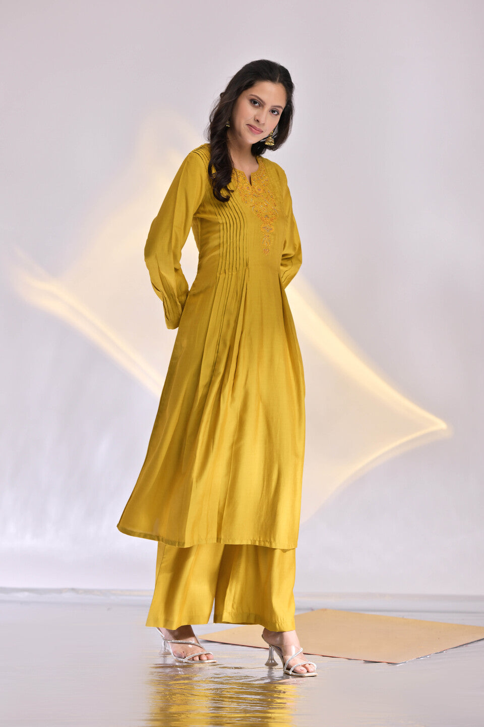 Alexa A-Line Kurta &  Flared Palazzo Set With Dupatta